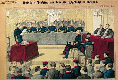 德雷福斯案：对德雷福斯上尉（1859-1923）的修正审判 德国报刊的插图 作者 德国学校