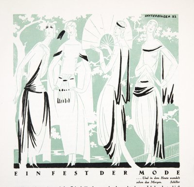 Ein Fest der Mode》，选自《Styl》，1922 年出版（pochoir 印刷品） 作者 德国学校