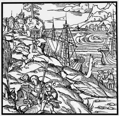Georg Pawer或Georgius Agricola（1494-1555）的De re metallica（论金属的性质）的雕刻。 作者 德国学校