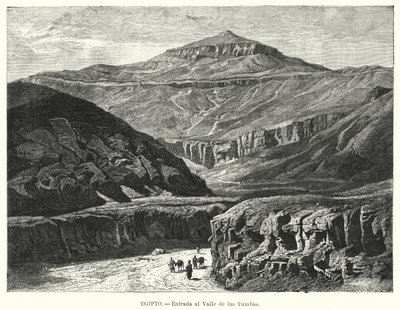 埃及帝王谷入口（石版画） 作者 德国学校
