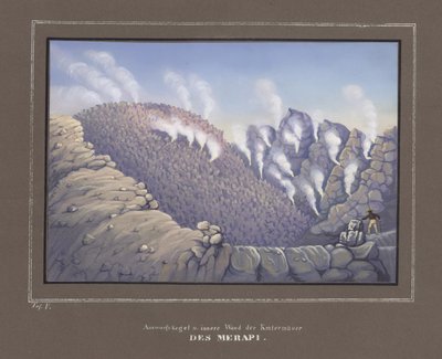 1845年马格德堡博士，Dr.Jr.Junghuhn博士，Merapi火山的喷发和内墙，地形和科学地图集，来自Java的旅程 作者 德国学校
