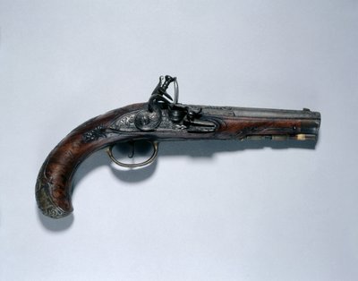 燧发枪，枪管制造商Johann Andreas Kuchenreuter（1716-1795），约1750年（钢，胡桃木枪托，黄铜支架，枪管镶嵌黄金、黄铜和银）。 作者 德国学校