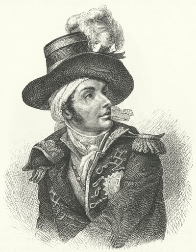 弗朗索瓦·德·夏雷特 (Francois de Charette)，法国保皇党士兵和政治家，是反对法国大革命政权的旺代起义领导人之一（版画） 作者 德国学校