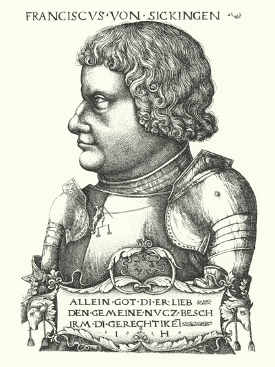 Franz von Sickingen，宗教改革时期的德国骑士（版画） 作者 德国学校
