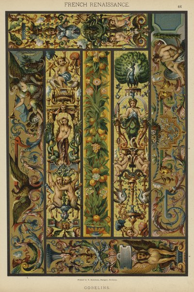 French Renaissance, Gobelins (colour litho) 作者 德国学校