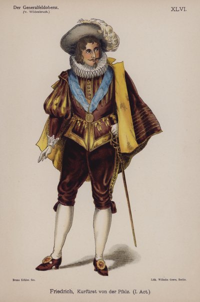 弗里德里希，普法尔茨公爵，来自 Der Generalfeldoberst by Ernst von Wildenbruch（彩色石版画） 作者 德国学校