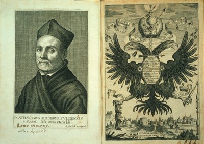 山墙到磁铁或磁性艺术作品由三方基歇尔，1643 作者 德国学校