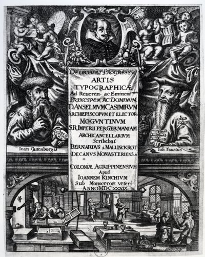1634年Bernardus Mallinckrodt撰写的关于&39;关于印刷术的起源和历史&39;的主题 作者 德国学校