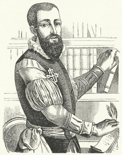 Garcilaso de la Vega，西班牙诗人和士兵（雕刻）。 作者 德国学校