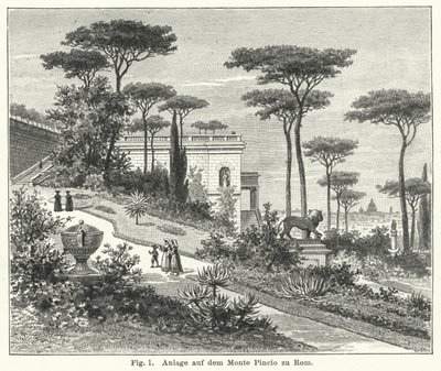花园设计：Monte Pincio，罗马，意大利（雕刻） 作者 德国学校