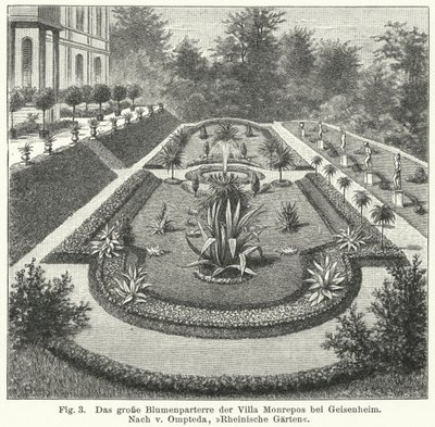 Garden design: large parterre at Monrepos, estate of banker and amateur astronomer Heinrich Eduard von Lade, Geisenheim, Germany (engraving) 作者 德国学校