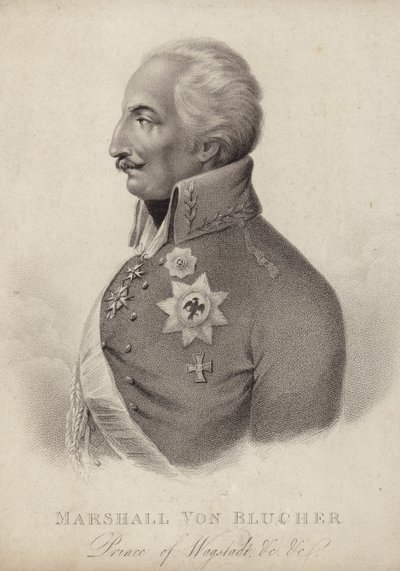 Gebhard von Blucher，普鲁士元帅（版画） 作者 德国学校