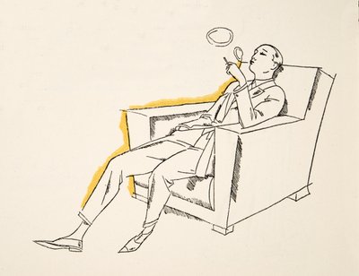 吹烟筒的绅士》，选自《风格》，1922 年出版（pochoir 印刷品） 作者 德国学校