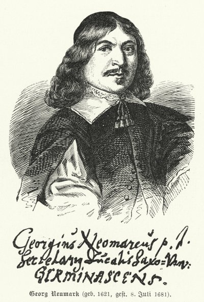 Georg Neumark，德国诗人和赞美诗作曲家（版画） 作者 德国学校