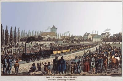德国铁路。约1830-1840（雕刻）。 作者 德国学校