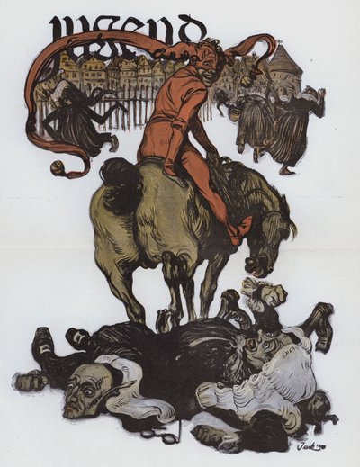 来自 Jugend 杂志的德国漫画（彩色石版画） 作者 德国学校