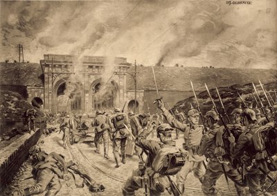 德国军队于1914年10月12日袭击里尔的杜埃门 作者 德国学校