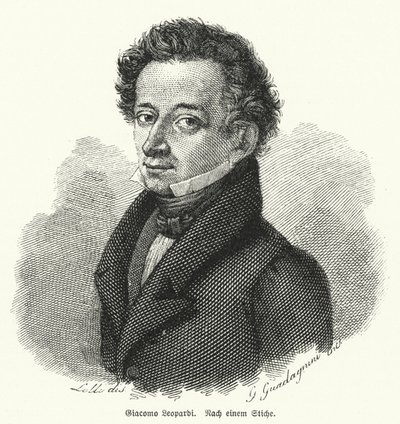 Giacomo Leopardi，意大利哲学家，诗人和语言学家 作者 德国学校