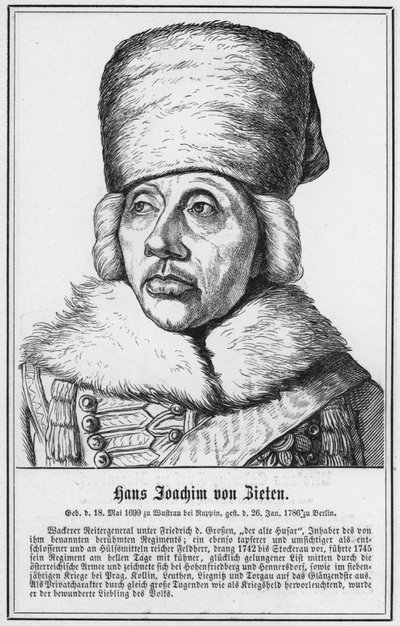 Hans Joachim von Zieten (engraving) 作者 德国学校