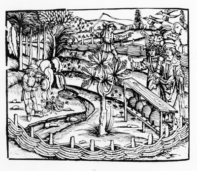 快乐的丈夫照顾蜜蜂，来自维吉尔的Georgics的插图，第四册，来自Sebastian Brants（1457-1521）版，1502年出版 作者 German School