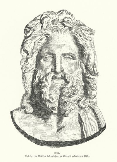 Head of Zeus, Ancient Greek god (engraving) 作者 德国学校