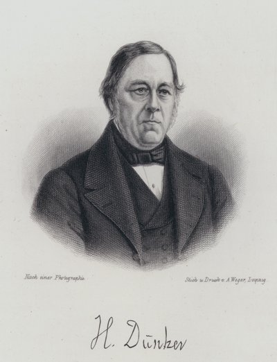 海因里希·杜恩策 (Heinrich Duentzer)，德国语言学家和文学史学家（版画） 作者 德国学校