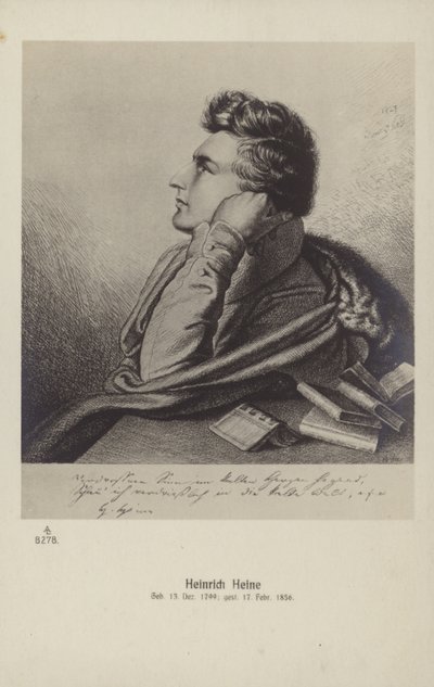 海涅（1797-1856），德国诗人（石版画） 作者 德国学校