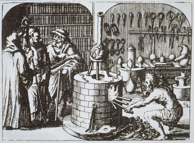 Hermetic Philosophers和一位炼金术士，来自Michael Majer博物馆（1625年）的Hermeticum博物馆，在19世纪末出版的魔术史中有所体现 作者 德国学校