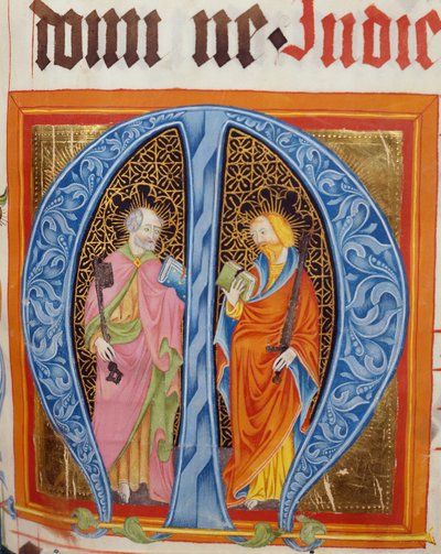 与圣徒彼得和保罗合作的历史M，来自Langenzenn的Friedrich Zollner，1439-42 作者 德国学校