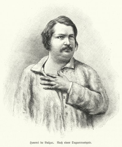 Honore de Balzac，法国小说家和剧作家（石版画） 作者 德国学校