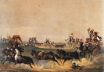 匈牙利婚礼游行，约1855年（彩色平版印刷）。 作者 德国学校