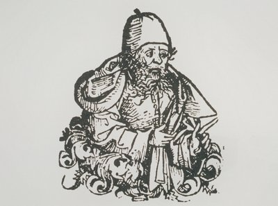 Guido Bonatti的理想肖像，来自Liber Chronicarum的插图副本，由Hartmann Schedel，1493年，用于19世纪后期的魔法史 作者 德国学校