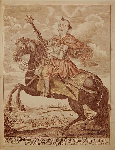 伊姆雷-托科利（1657-1705），特兰西瓦尼亚王子（彩色版画） 作者 德国学校