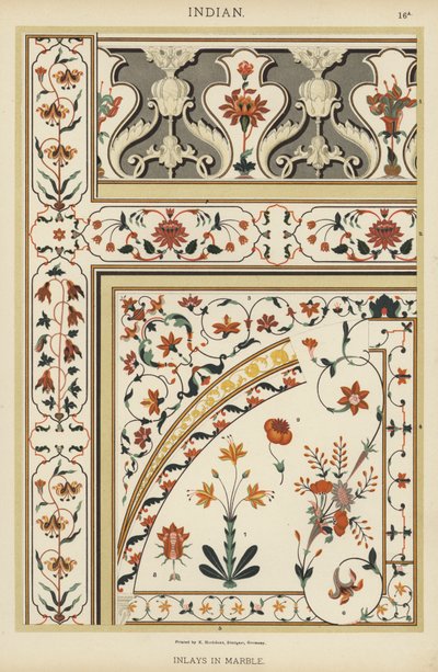 Indian, Inlays in Marble (colour litho) 作者 德国学校