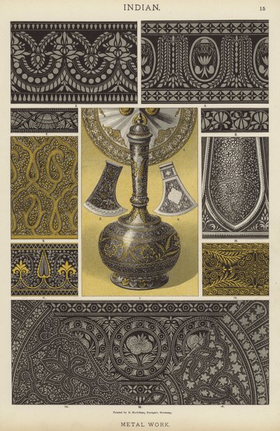 印度，金属作品（彩色石版画） 作者 德国学校