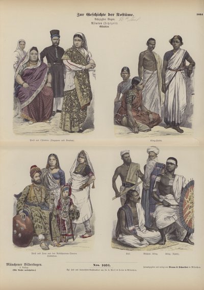 Indian and Asian dress (coloured engraving) 作者 德国学校