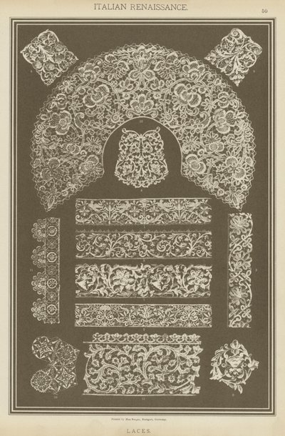 意大利文艺复兴时期，蕾丝（彩色石版画） 作者 德国学校