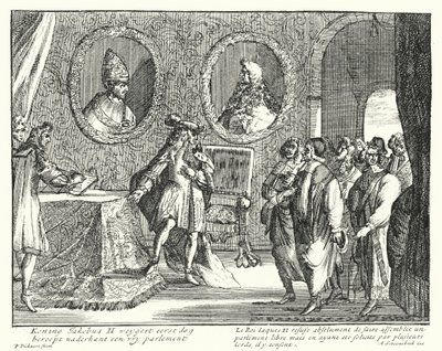 James II of England refuses to allow Parliament to sit (engraving) 作者 德国学校