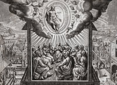 Jesus Christ and the apostles. (engraving 作者 德国学校