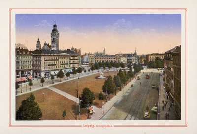 莱比锡，Konigsplatz（彩色印刷版） 作者 德国学校