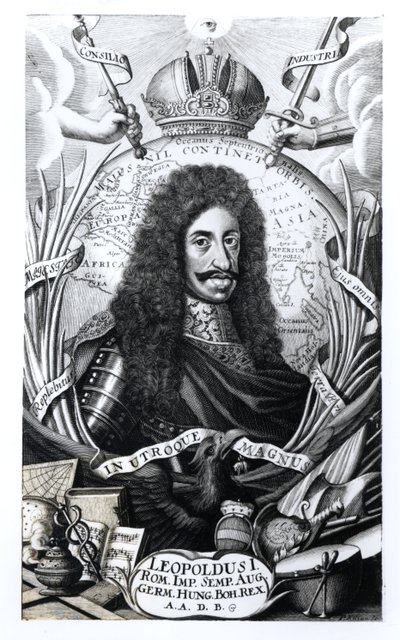 利奥波德一世（1640-1705），匈牙利国王和神圣罗马帝国皇帝，由Philipp Kilian雕刻（1628-93） 作者 德国学校