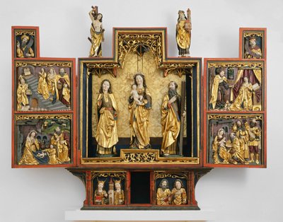 圣母玛利亚生平（木质，镀金和多色装饰） 作者 德国学校