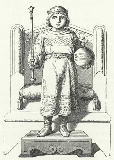 圣子路易，东法兰克最后一任加洛林国王（版画） 作者 德国学校