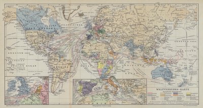 世界航线的地图 作者 德国学校