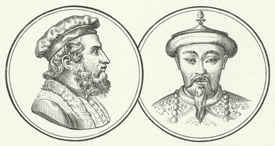 Marco Polo and Kublai Khan (engraving) 作者 德国学校