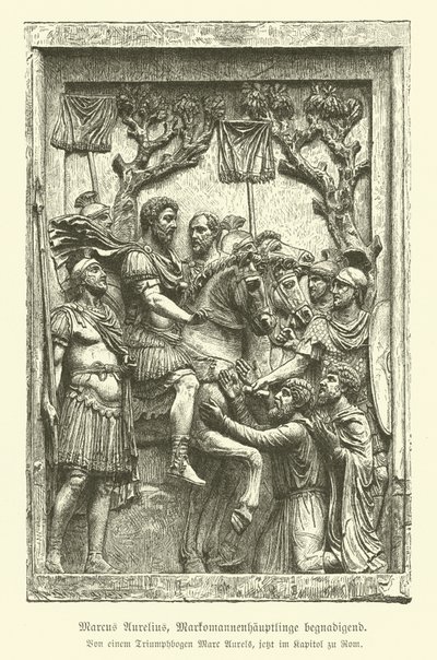 Marcus Aurelius pardoning Marcomannic chiefs (engraving) 作者 德国学校