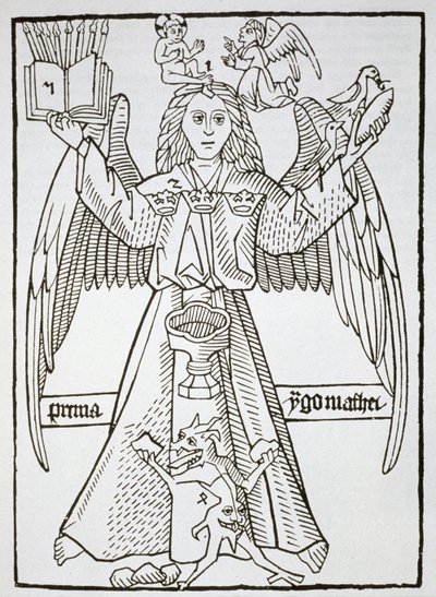 来自Ars Memorandi的记忆图，c.1470，（转载于1883年），在19世纪末出版的魔术史中有所体现 作者 德国学校