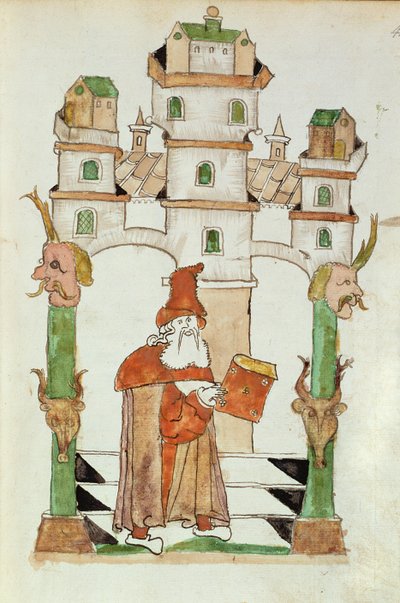 Ms Add 15697 fol.44 阿拉伯占星家 Albumasar，摘自 Jacobus Scracz de Indagine 的作品集 作者 德国学校