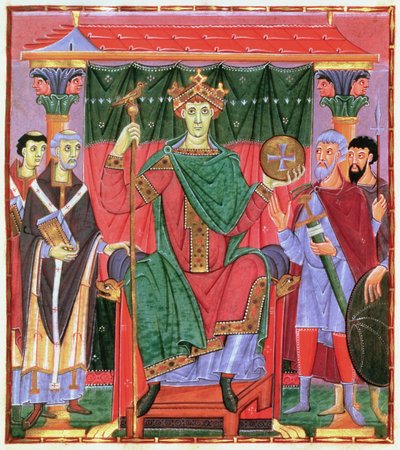 Cim.4453 f.42r神圣罗马帝国皇帝Otto III Enthroned（980-1002），c.998 作者 德国学校