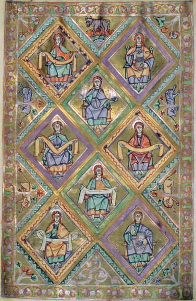 卡扎特女士。 1207 IV，fol.10v基督的生活，根据圣马太福音，来自普沃茨克大教堂的Evangeliarium c.1075 作者 德国学校